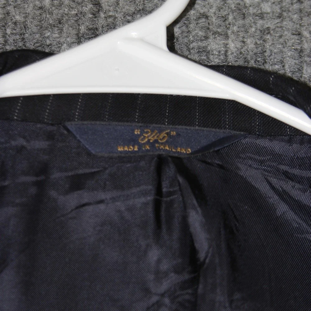 Brooks Brothers‎ 346 Suit Jacket Mens 42L Navy Blue Pinstripe Stretch Blazer
